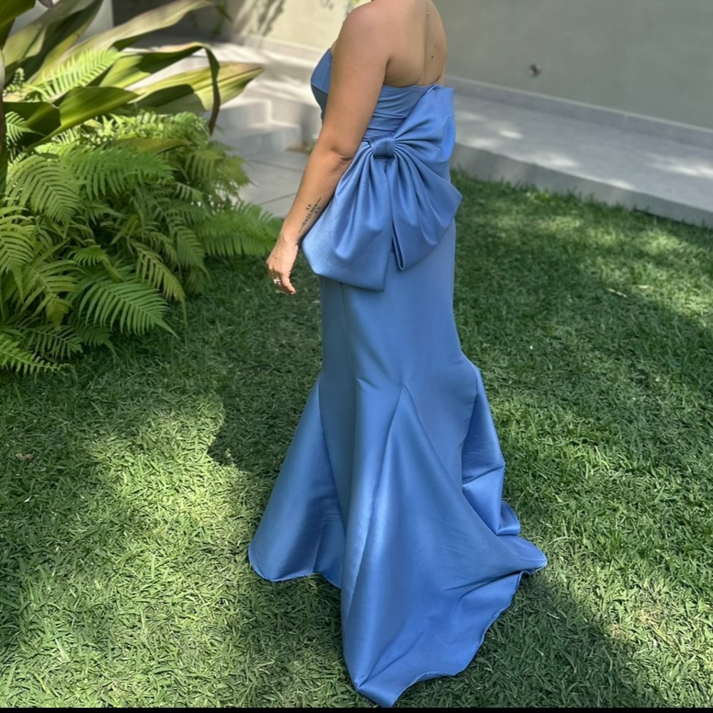 Belle by Badgley Mischka Abigail Strapless Mikado Bow  Mermaid Dress size 4 - Picture 8 of 9